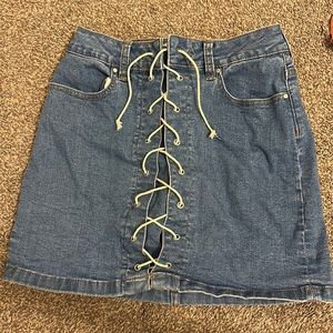 Pacsun lace up jean skirt